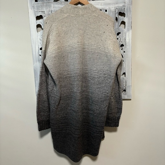 Athleta Wool Cashmere Luca Ombré Wrap Gray Knit Open Front Long Cardigan NWOT - Picture 3 of 7